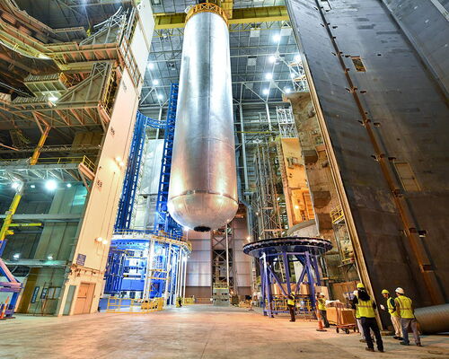 Wasserstofftank des SLS bei der NASA in New Orleans. Image Credit: NASA/MAF/Steven Seipel